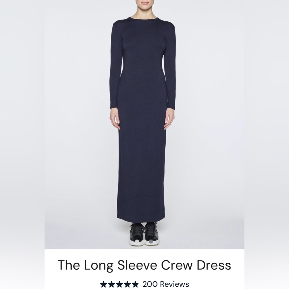BLEUSALT Navy Long Sleeve Dress